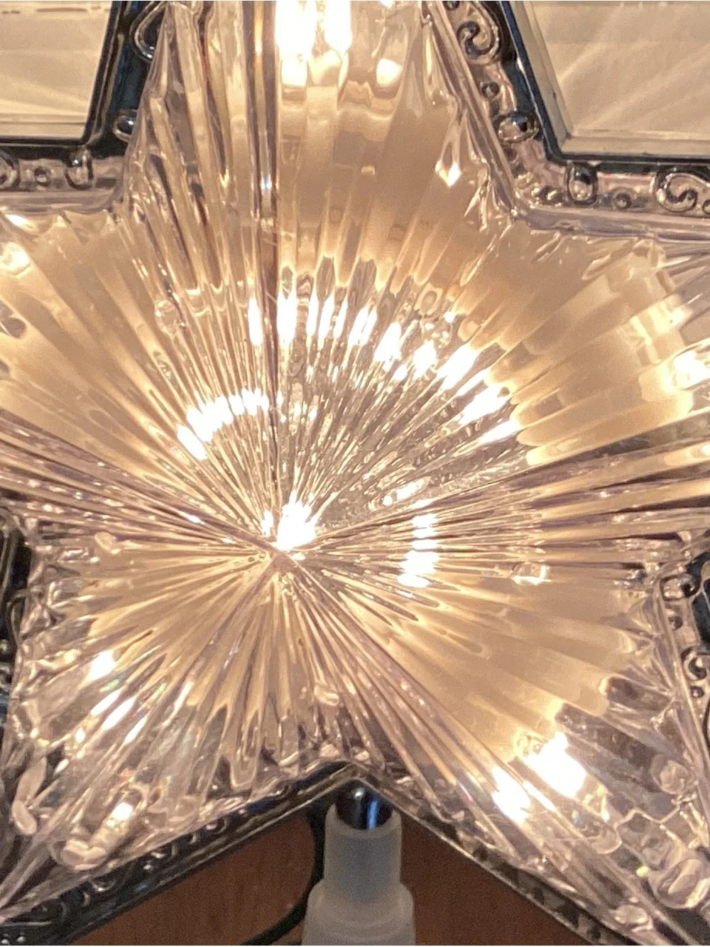 Clear and Silver Illuminated Star Tree Topper - Home Holiday